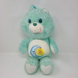 Vintage 1983 Kenner Care Bears "Bedtime Bear" Stuffed Plush Mint Green 18"